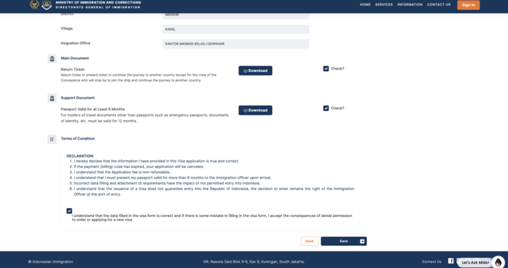 발리 입국 비자 신청방법