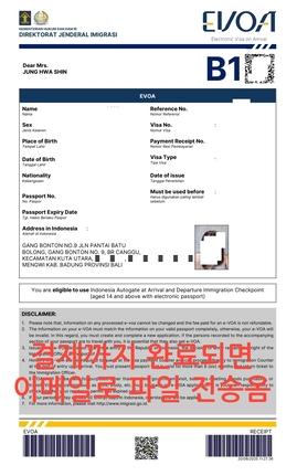 발리 입국 비자 신청방법